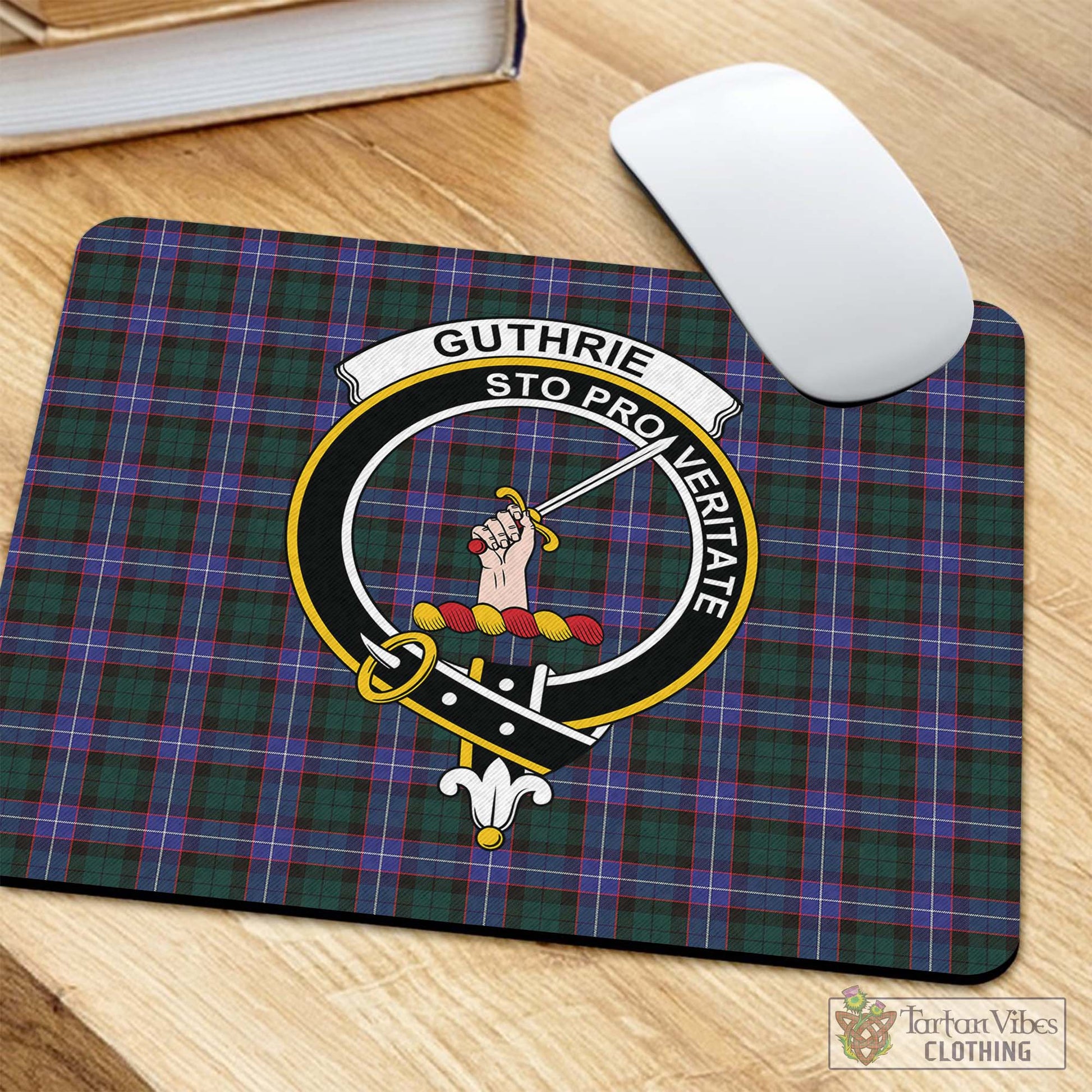 Tartan Vibes Clothing Guthrie Modern Tartan Mouse Pad with Family Crest