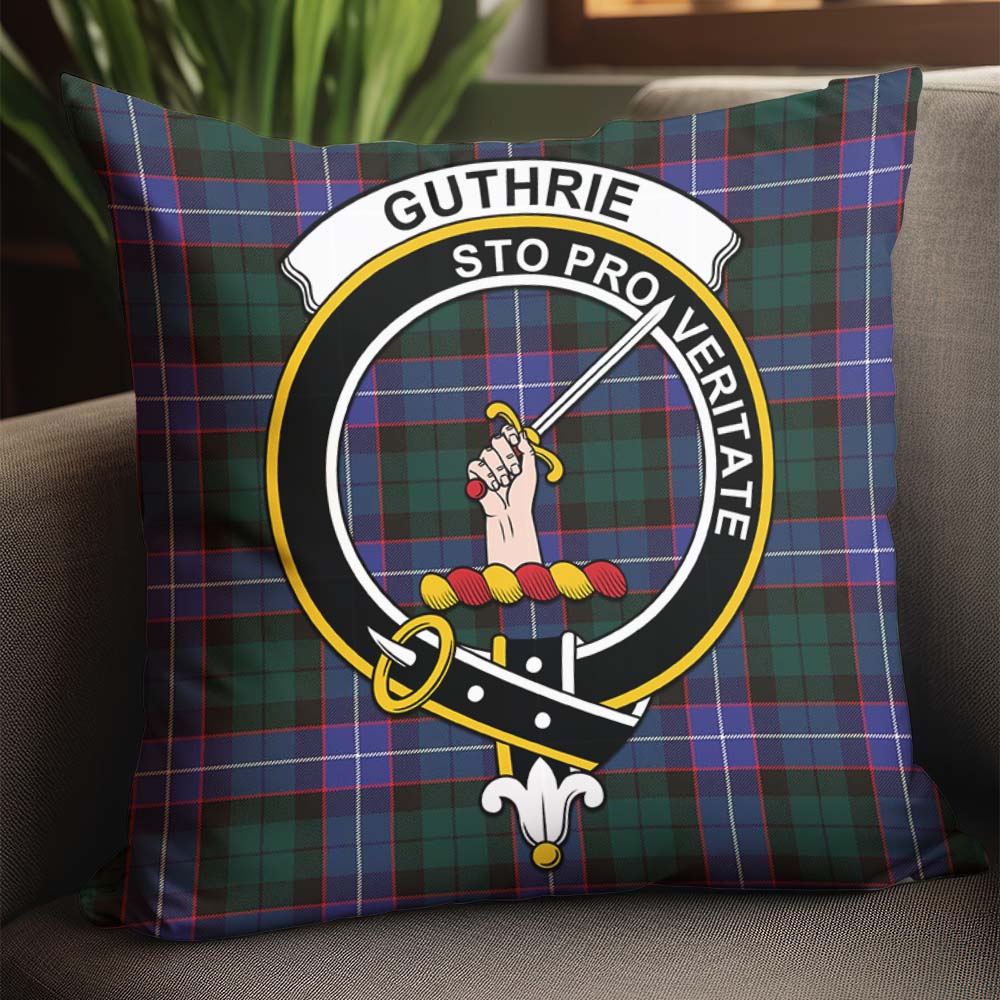 Guthrie Modern Tartan Pillow Cover with Family Crest - Tartanvibesclothing