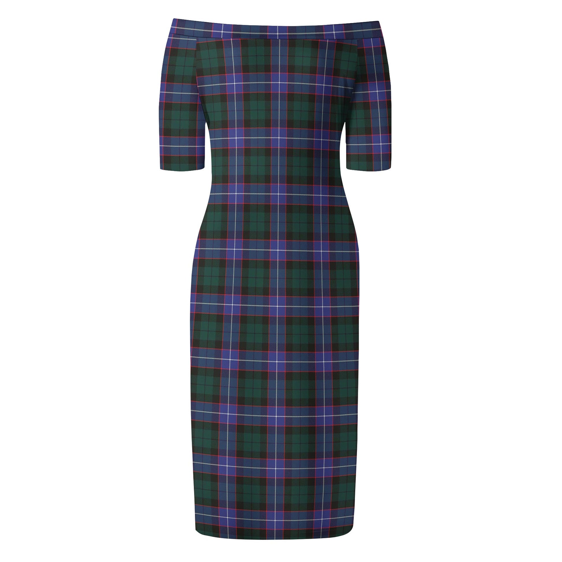 Guthrie Modern Tartan Off Shoulder Lady Dress - Tartanvibesclothing