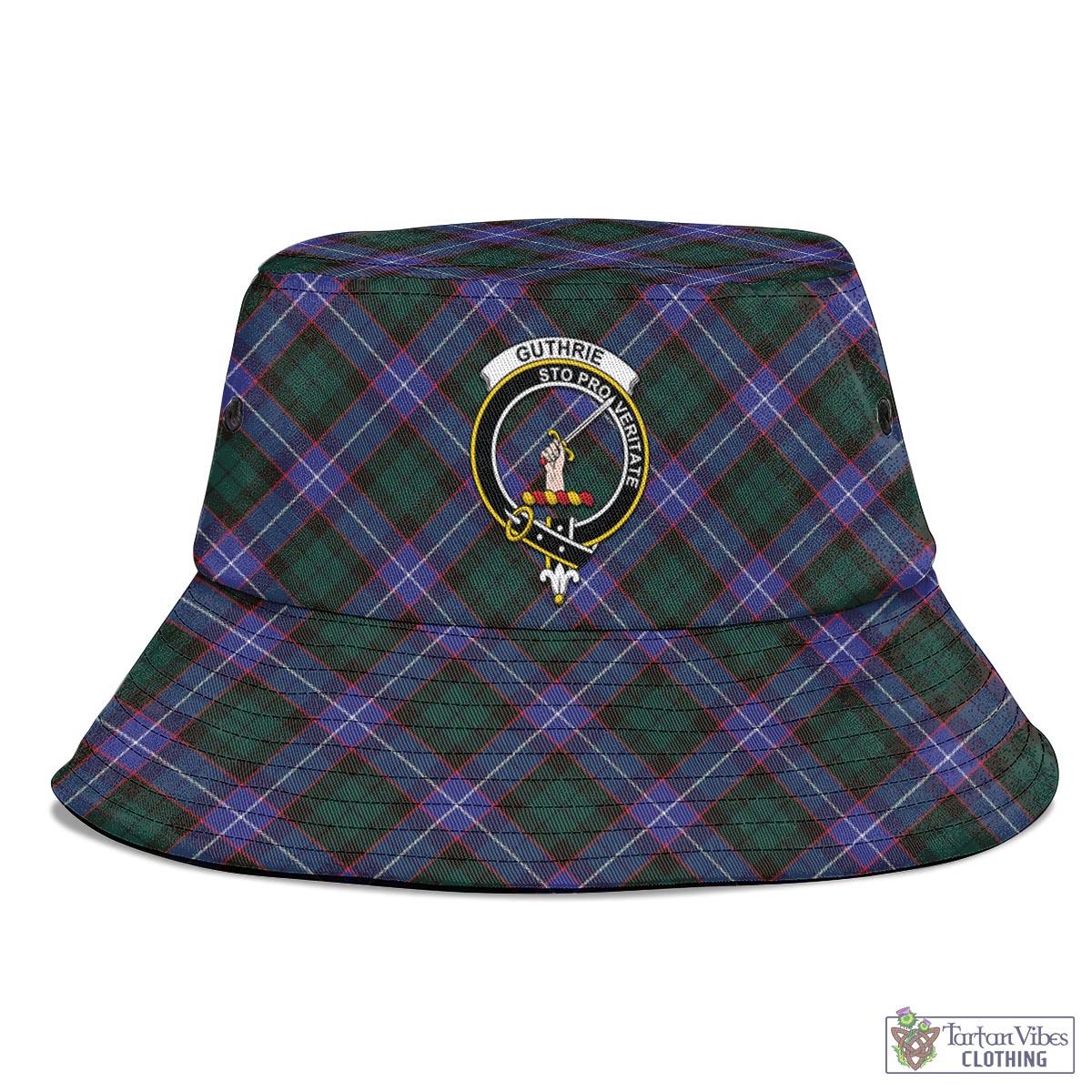 Tartan Vibes Clothing Guthrie Modern Tartan Bucket Hat with Family Crest