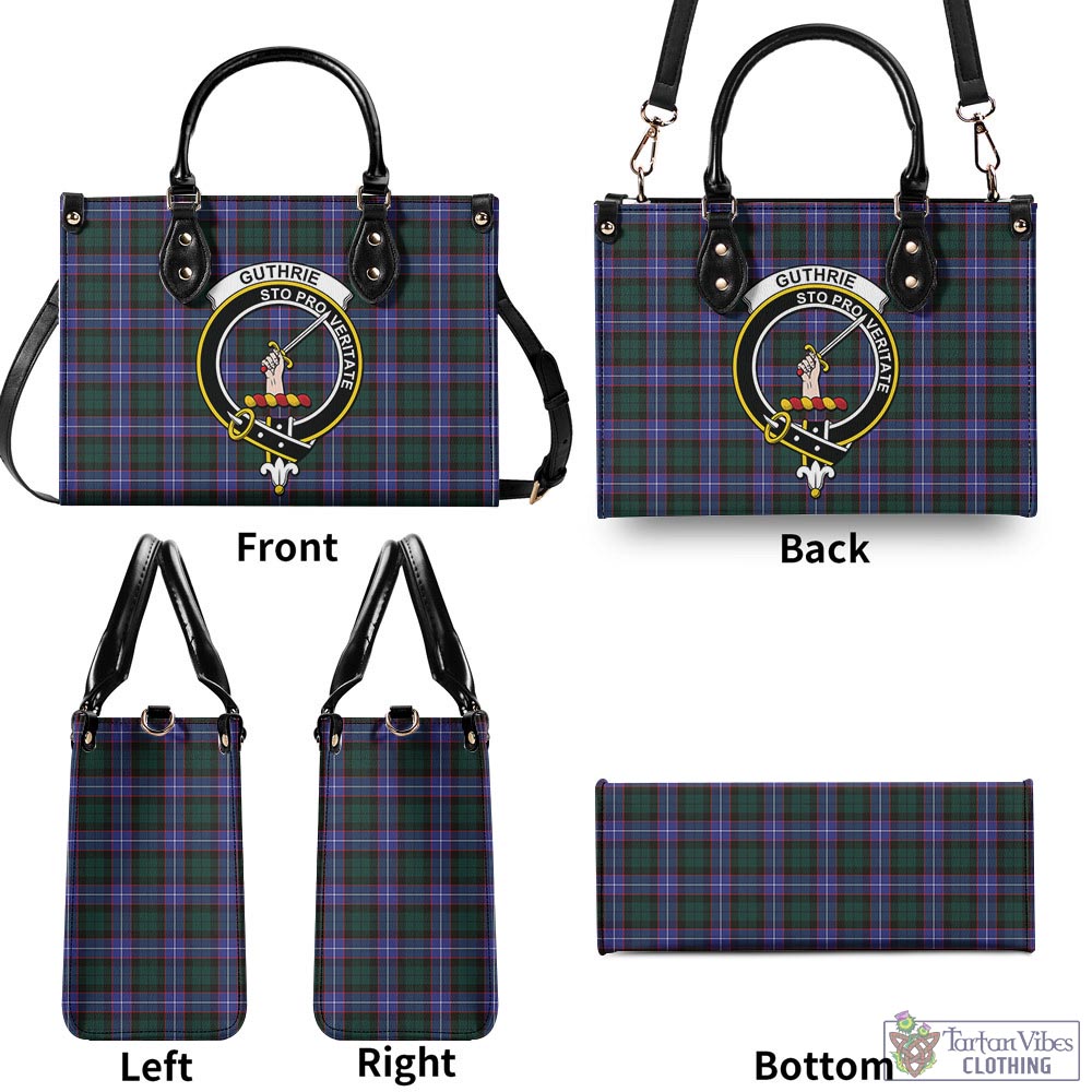 Tartan Vibes Clothing Guthrie Modern Tartan Luxury Leather Handbags with Family Crest