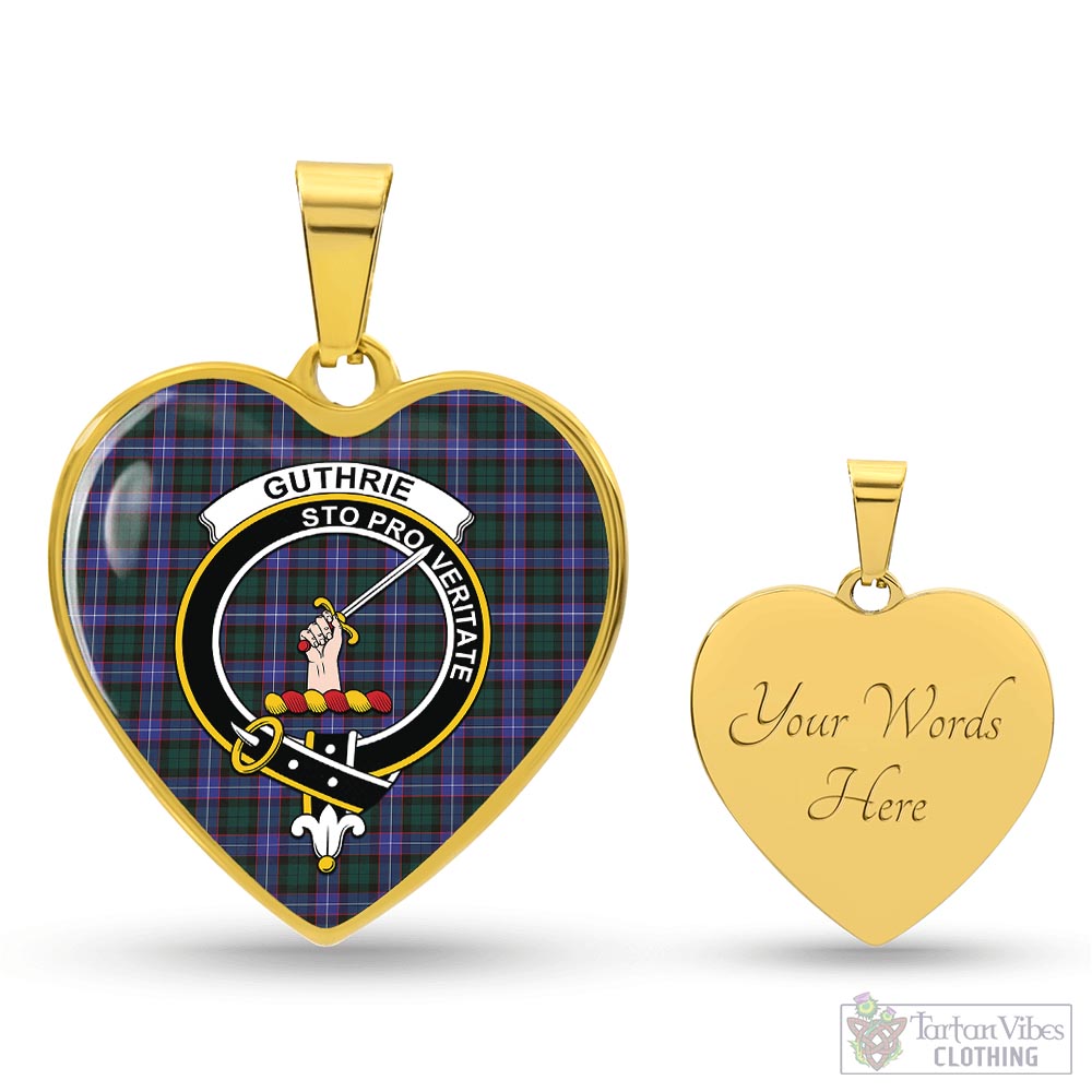 Tartan Vibes Clothing Guthrie Modern Tartan Heart Necklace with Family Crest