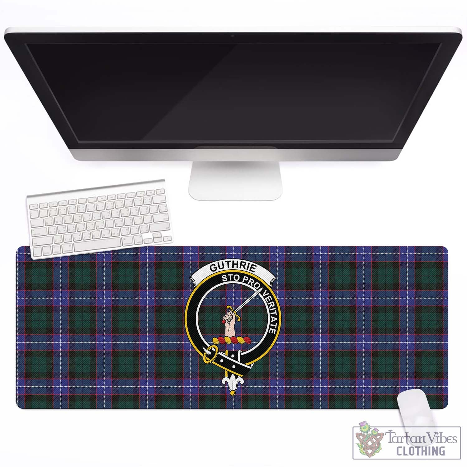 Tartan Vibes Clothing Guthrie Modern Tartan Mouse Pad with Family Crest