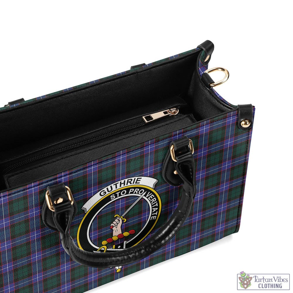 Tartan Vibes Clothing Guthrie Modern Tartan Luxury Leather Handbags with Family Crest