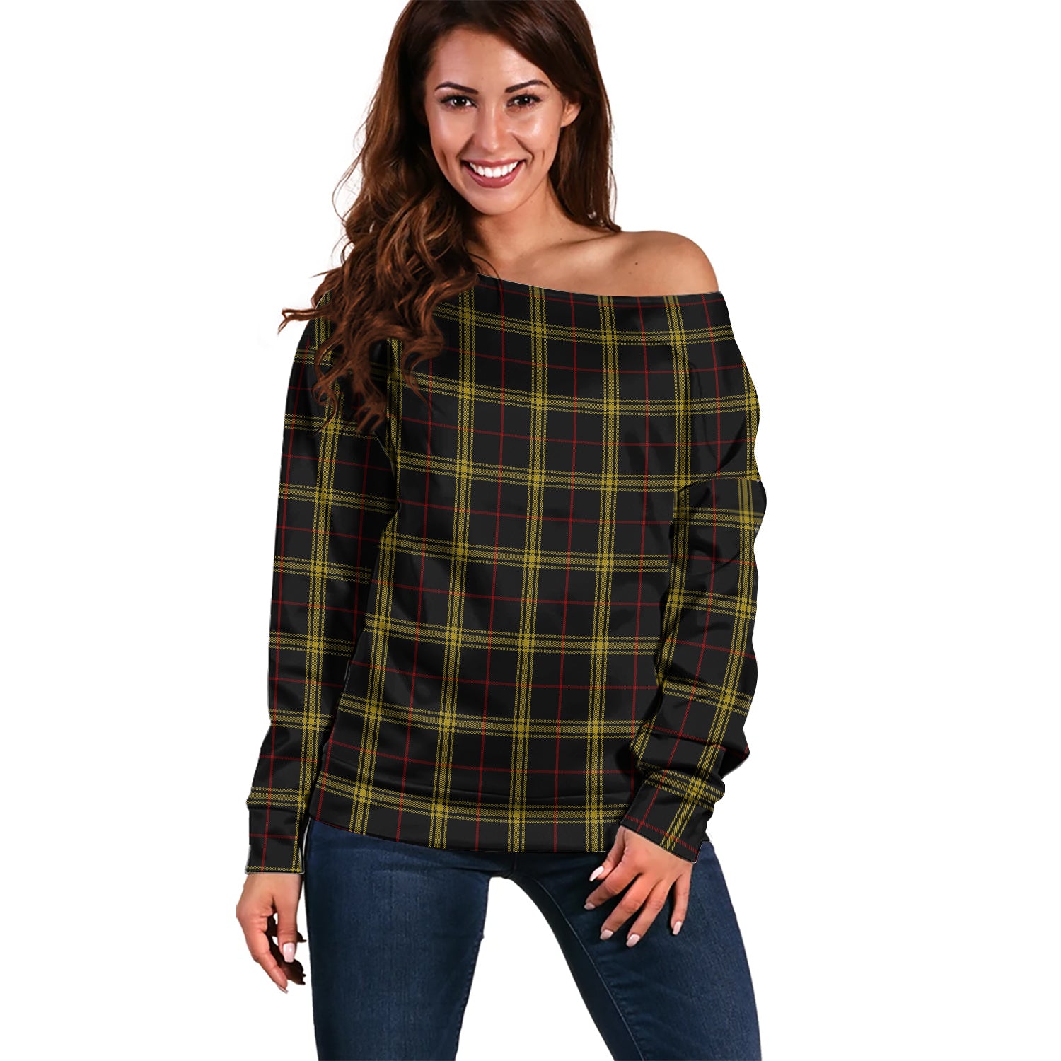 Gwynn Tartan Off Shoulder Women Sweater Women - Tartanvibesclothing