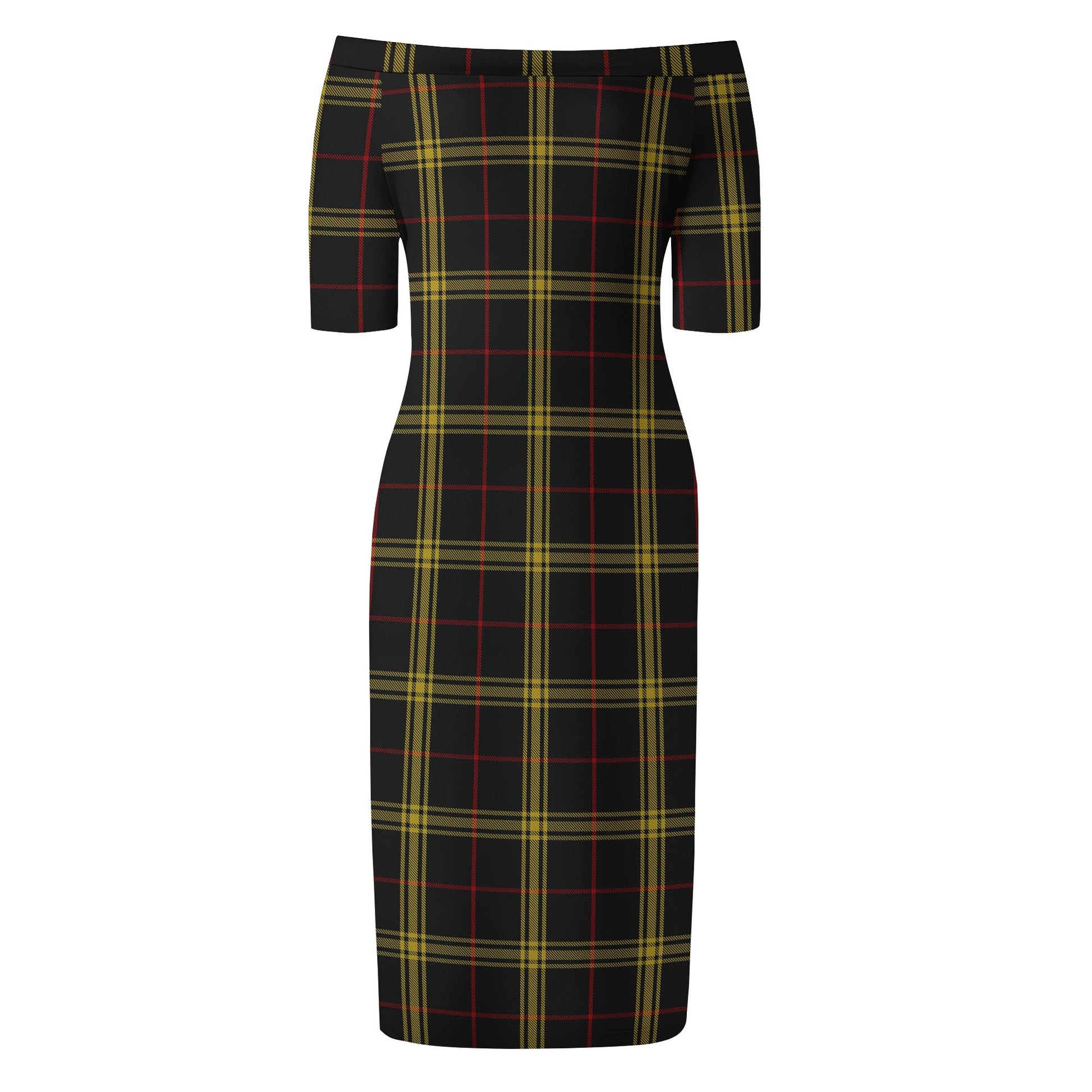 Gwynn Tartan Off Shoulder Lady Dress - Tartanvibesclothing