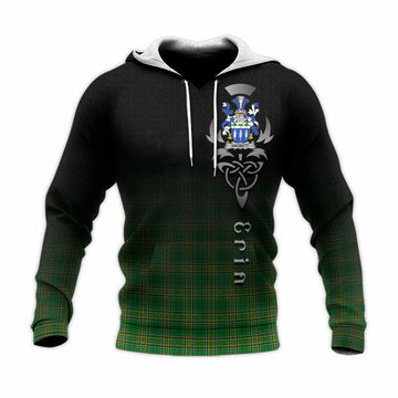 Hackett Irish Clan Knitted Hoodie with Coat of Arms Erin Go Bragh Celtic Inspired Unisex Knitted Pullover Hoodie - Tartan Vibes Clothing