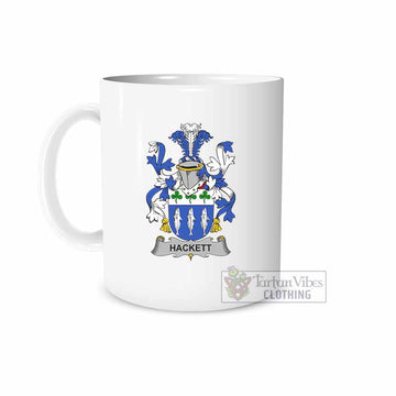 Hackett Irish Clan Coat of Arms Ceramic Mug White - 2D-tartanvibesclothing