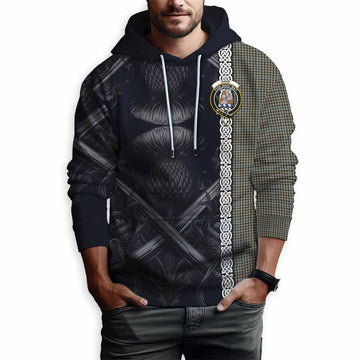 Haig Tartan Hoodie with Family Crest Cross Sword Thistle Celtic Vibes