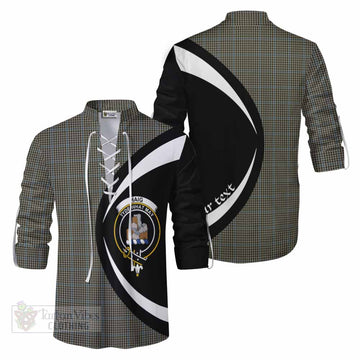 Haig Tartan Ghillie Kilt Shirt with Family Crest Circle Style