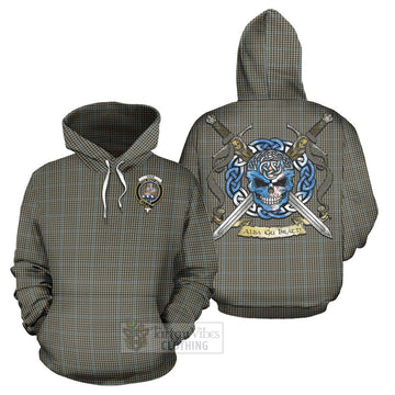 Haig Tartan Hoodie with Family Crest Celtic Skull Style