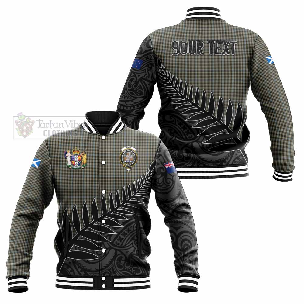 Tartan Vibes Clothing Haig Crest Tartan Baseball Jacket with New Zealand Silver Fern Half Style