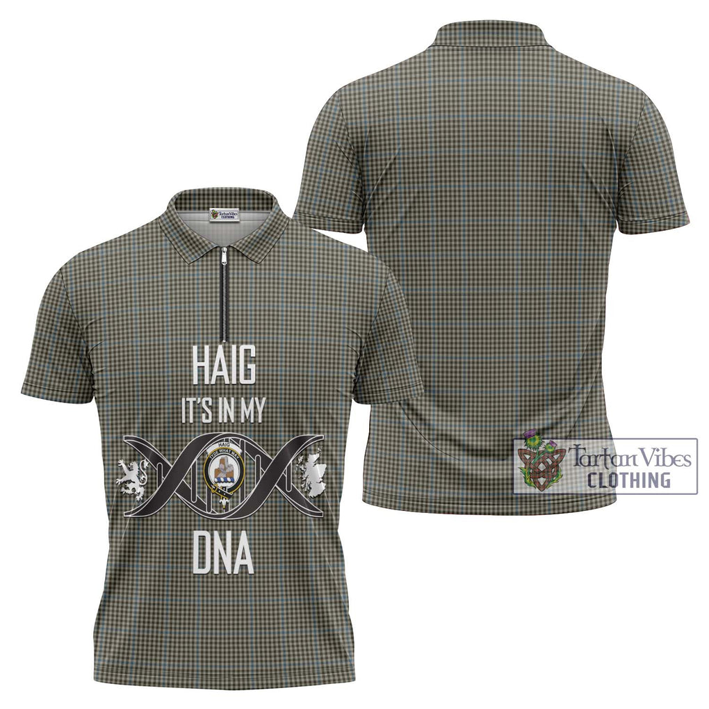 Haig Tartan Zipper Polo Shirt with Family Crest DNA In Me Style Unisex - Tartanvibesclothing Shop