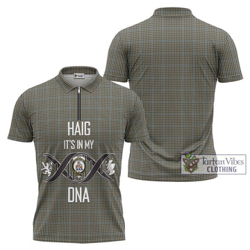 Haig Tartan Zipper Polo Shirt with Family Crest DNA In Me Style