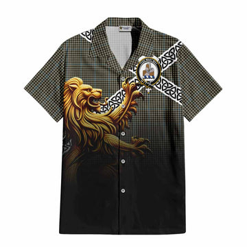 Haig Crest Tartan Hawaiian Shirt with Golden Lion Emblem Celtic Style Kid - Tartan Vibes Clothing