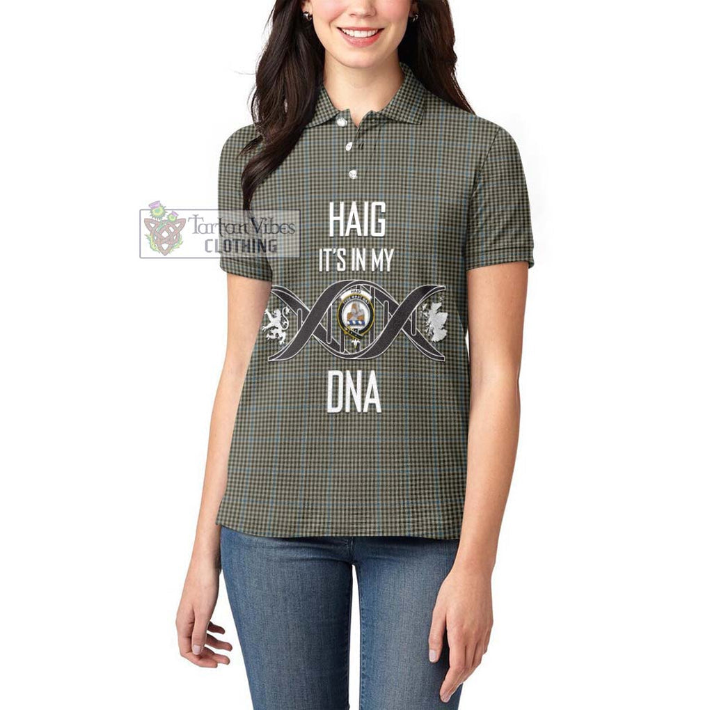 Haig Tartan Women's Polo Shirt with Family Crest DNA In Me Style Women - Tartanvibesclothing Shop