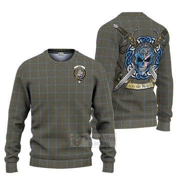 Haig Tartan Ugly Sweater with Family Crest Celtic Skull Style