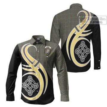 Haig Tartan Long Sleeve Button Shirt with Family Crest and Celtic Symbol Style