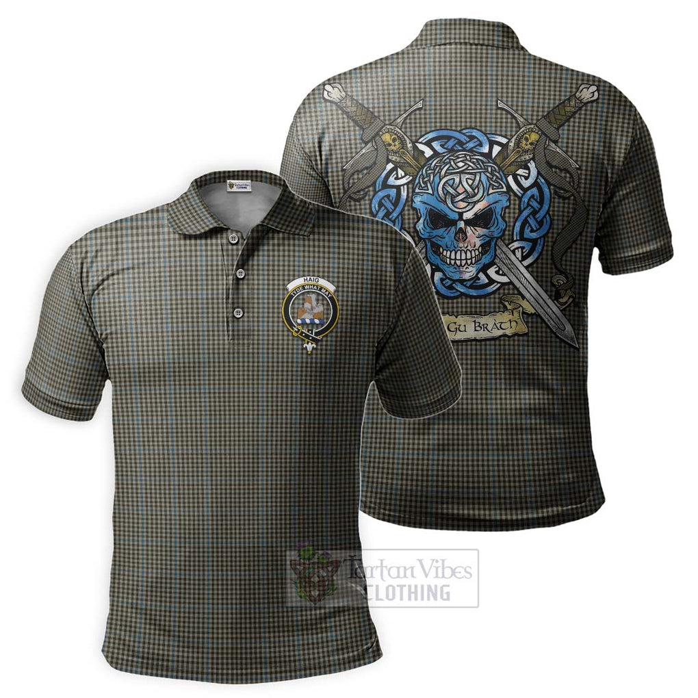 Tartan Vibes Clothing Haig Tartan Polo Shirt with Family Crest Celtic Skull Style