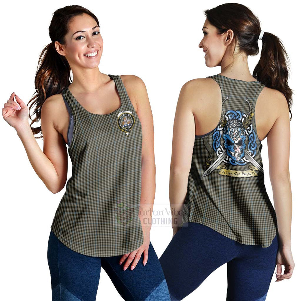 Tartan Vibes Clothing Haig Tartan Women's Racerback Tanks with Family Crest Celtic Skull Style