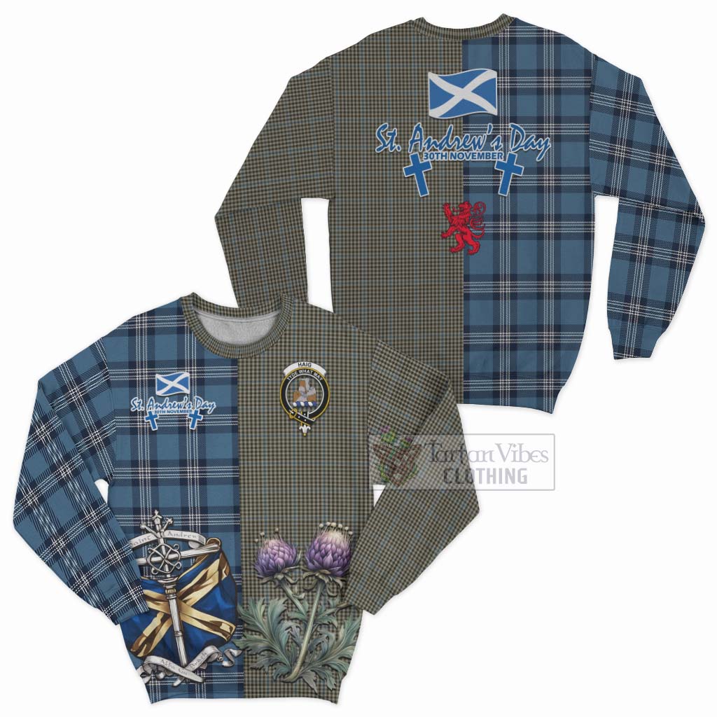 Tartan Vibes Clothing Haig Tartan Sweatshirt Happy St. Andrew's Day Half Tartan Style