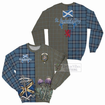 Haig Tartan Sweatshirt Happy St. Andrew's Day Half Tartan Style