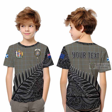 Haig Crest Tartan Kid T-Shirt with New Zealand Silver Fern Half Style