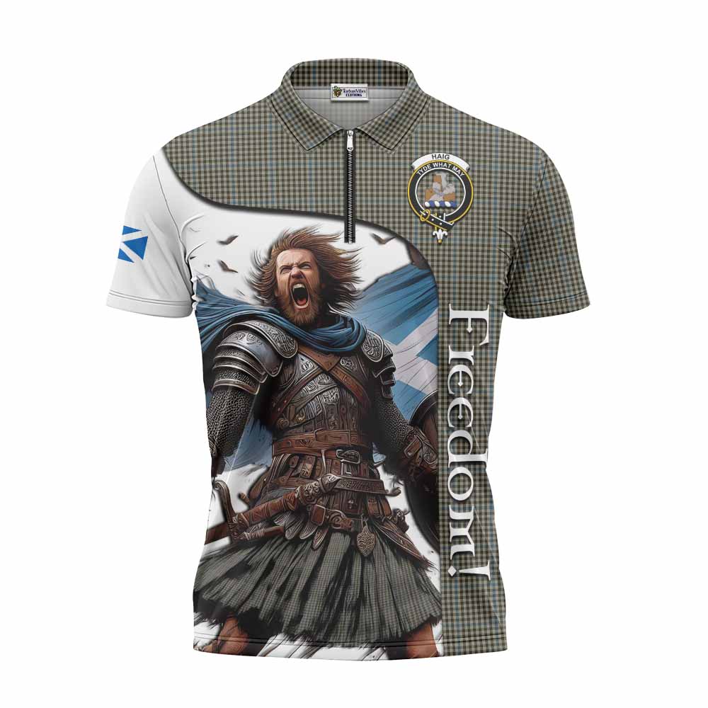 Tartan Vibes Clothing Haig Crest Tartan Zipper Polo Shirt Inspired by the Freedom of Scottish Warrior