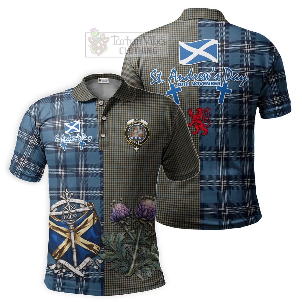 Tartan Vibes Clothing Haig Tartan Polo Shirt Happy St. Andrew's Day Half Tartan Style