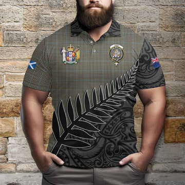 Haig Crest Tartan Polo Shirt with New Zealand Silver Fern Half Style