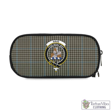 Haig Tartan Pen and Pencil Case with Family Crest