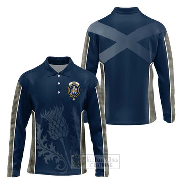 Haig Tartan Long Sleeve Polo Shirt with Family Crest and Scottish Thistle Vibes Sport Style