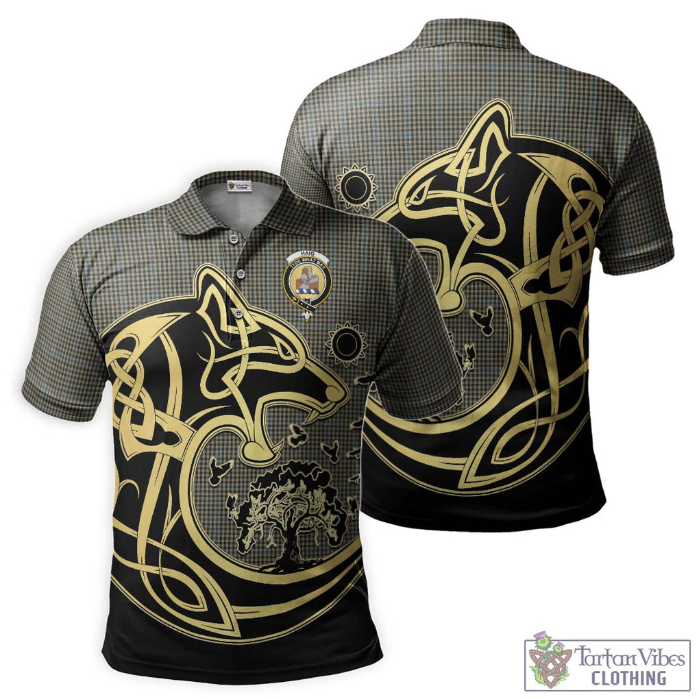 Haig Tartan Polo Shirt with Family Crest Celtic Wolf Style Kid - Tartanvibesclothing Shop