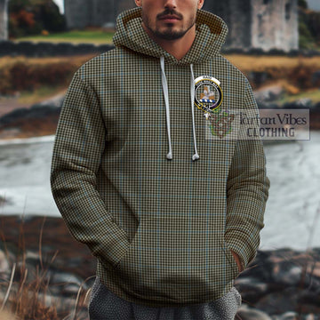 Haig Tartan Cotton Hoodie with Family Crest