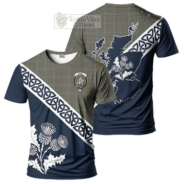 Haig Tartan T-Shirt Featuring Thistle and Scotland Map