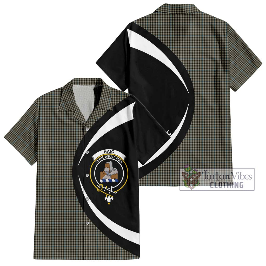 Haig Tartan Short Sleeve Button Up with Family Crest Circle Style Kid - Tartan Vibes Clothing