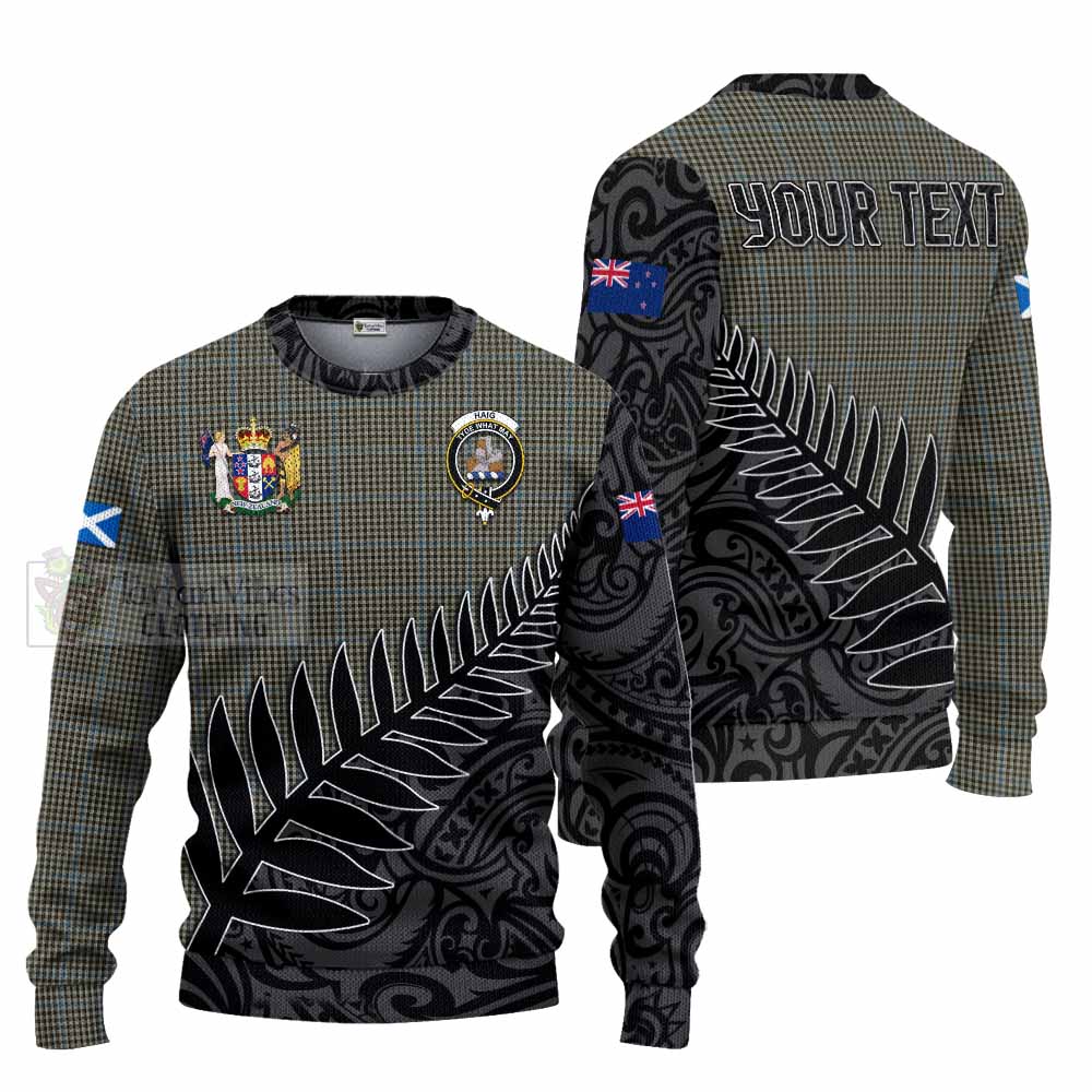 Tartan Vibes Clothing Haig Crest Tartan Knitted Sweater with New Zealand Silver Fern Half Style