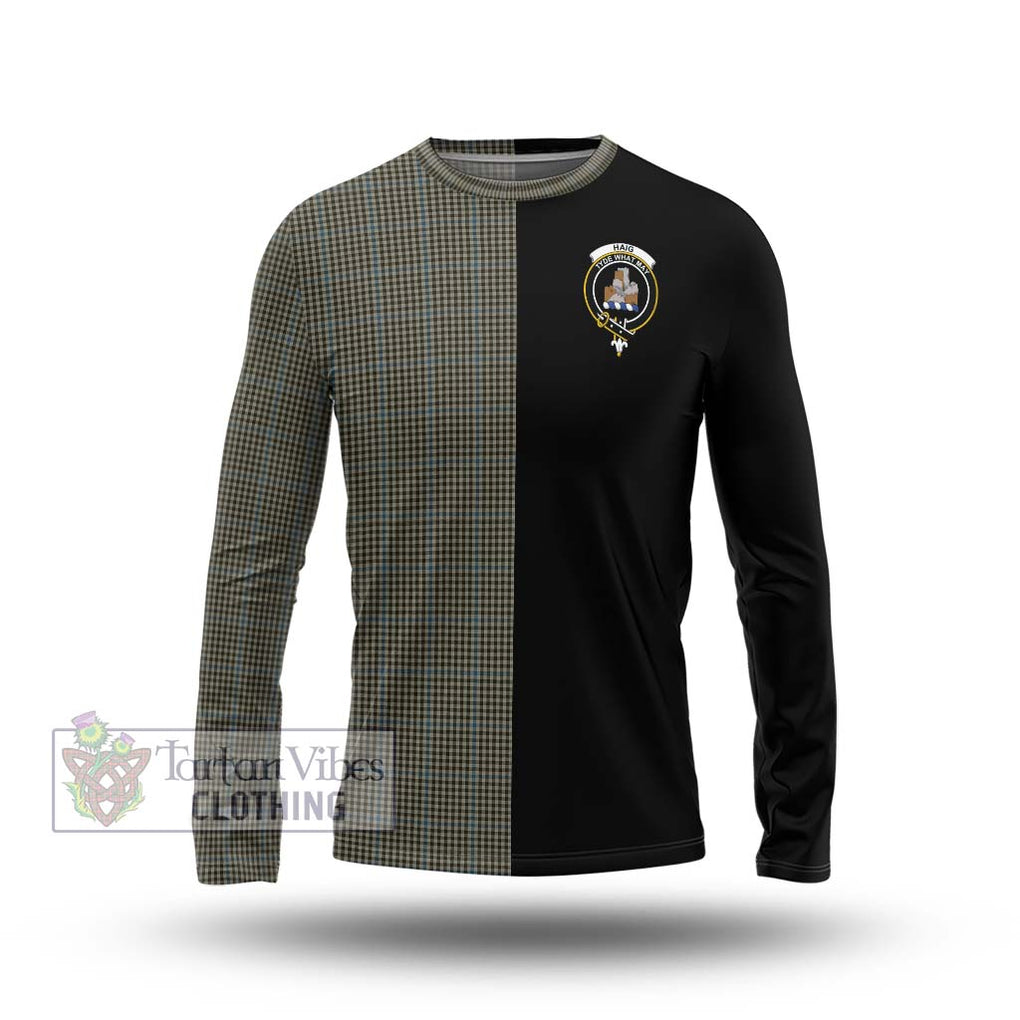 Haig Tartan Long Sleeve T-Shirt with Family Crest and Half Of Me Style Unisex - Tartanvibesclothing Shop