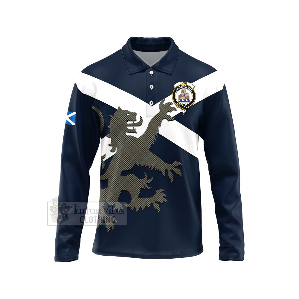 Tartan Vibes Clothing Haig Tartan Lion Rampant Long Sleeve Polo Shirt – Proudly Display Your Heritage with Alba Gu Brath and Clan Name