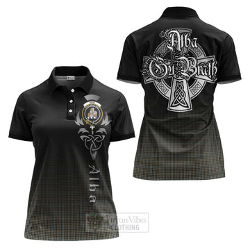 Haig Tartan Women's Polo Shirt Featuring Alba Gu Brath Family Crest Celtic Inspired