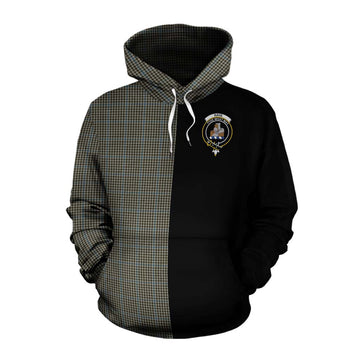 Haig Tartan Cotton Hoodie with Family Crest and Half Of Me Style