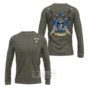 Haig Tartan Long Sleeve T-Shirt with Family Crest Celtic Skull Style