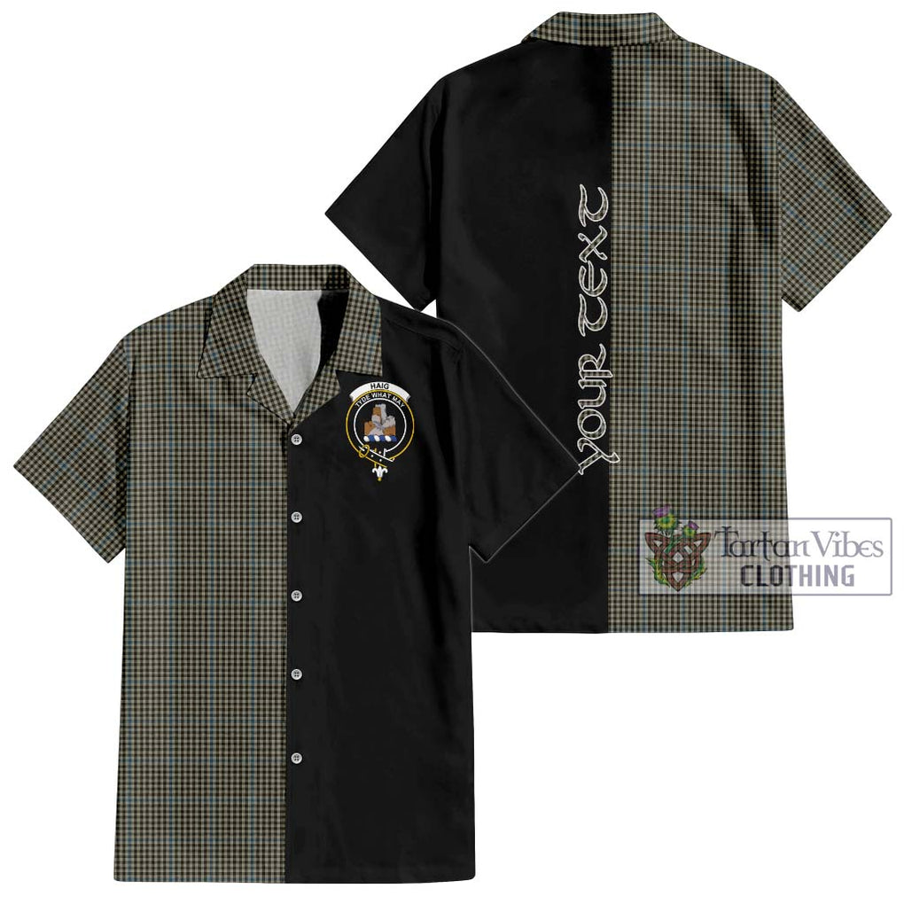 Haig Tartan Short Sleeve Button Shirt with Family Crest and Half Of Me Style Kid - Tartanvibesclothing Shop