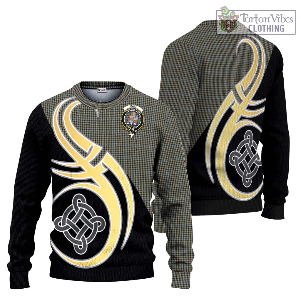 Haig Tartan Knitted Sweater with Family Crest and Celtic Symbol Style Unisex - Tartan Vibes Clothing