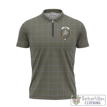 Haig Tartan Zipper Polo Shirt with Family Crest