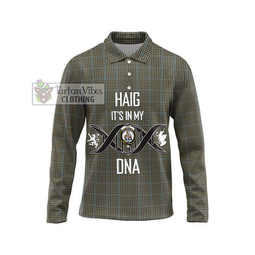 Haig Tartan Long Sleeve Polo Shirt with Family Crest DNA In Me Style