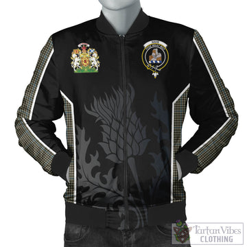 Haig Tartan Bomber Jacket with Family Crest and Scottish Thistle Vibes Sport Style