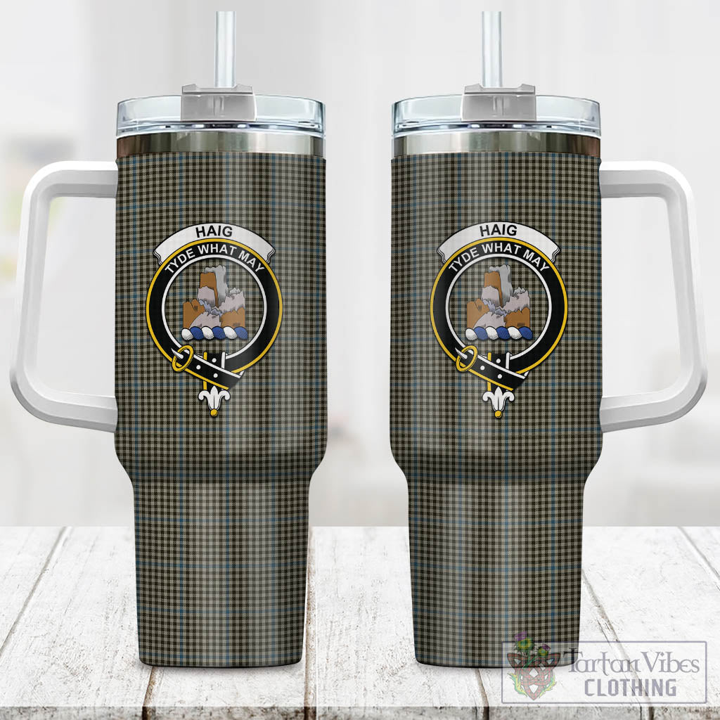 Tartan Vibes Clothing Haig Tartan and Family Crest Tumbler with Handle