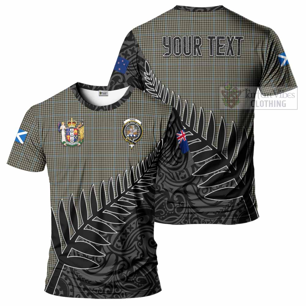 Tartan Vibes Clothing Haig Crest Tartan T-Shirt with New Zealand Silver Fern Half Style