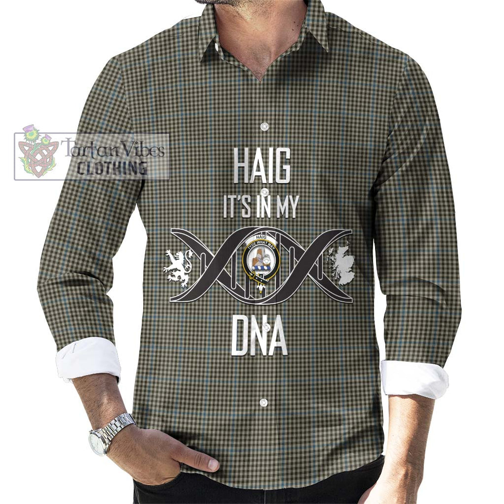 Haig Tartan Long Sleeve Button Shirt with Family Crest DNA In Me Style Men's Shirt S - Tartanvibesclothing Shop